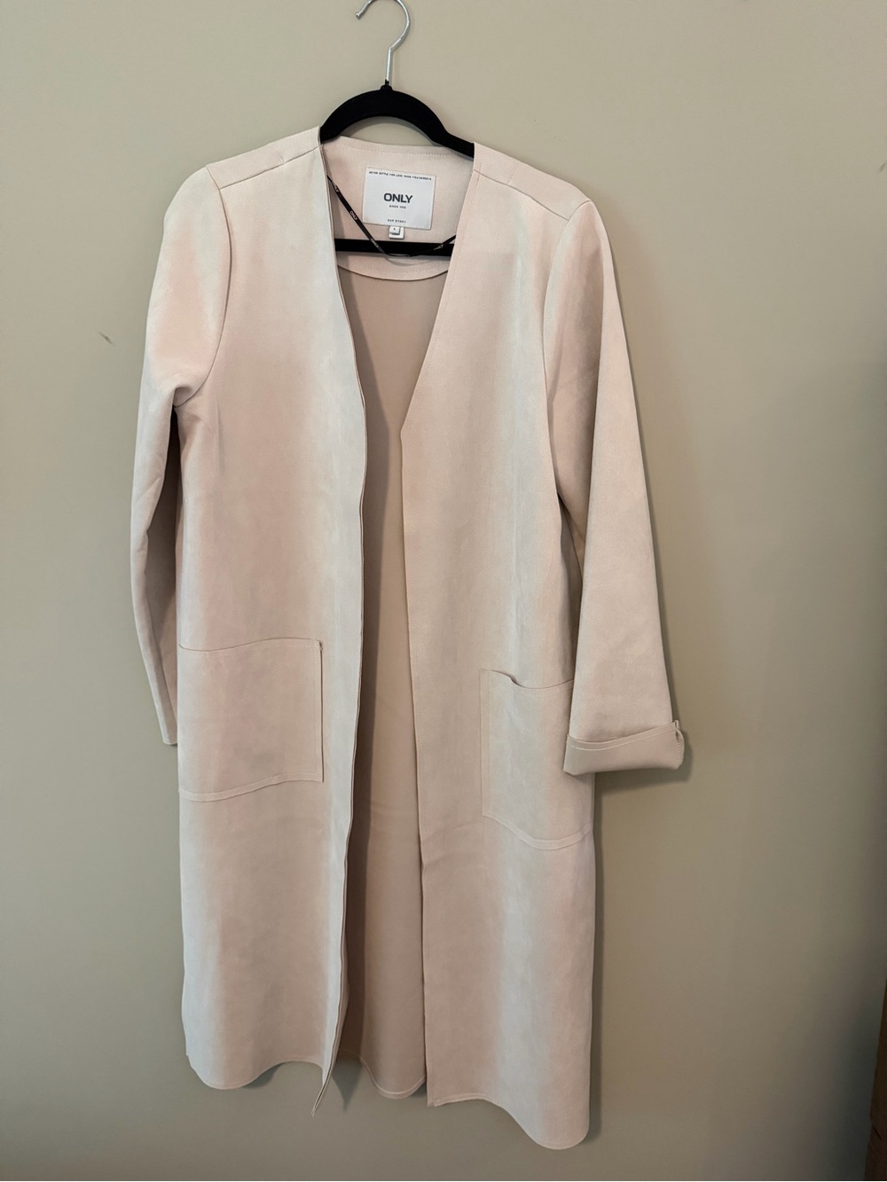 ONLY Light Beige Open-Front Longline Coat